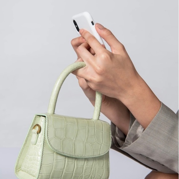 By Far Mini Sage Green Leather Crossbody Bag - Picture 8 of 8